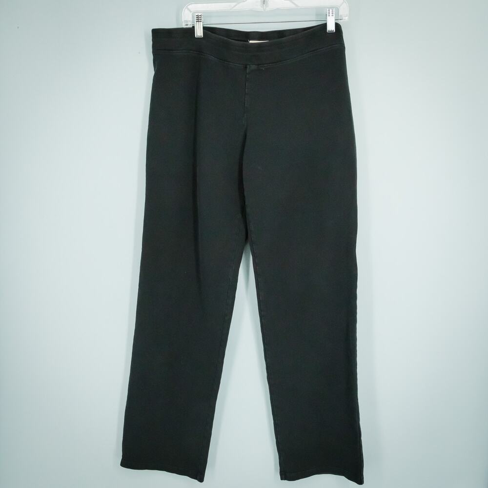 Eileen Fisher Size Large L Black System Pull On Ankle Length Artsy Cotton Pants - Picture 2 of 6